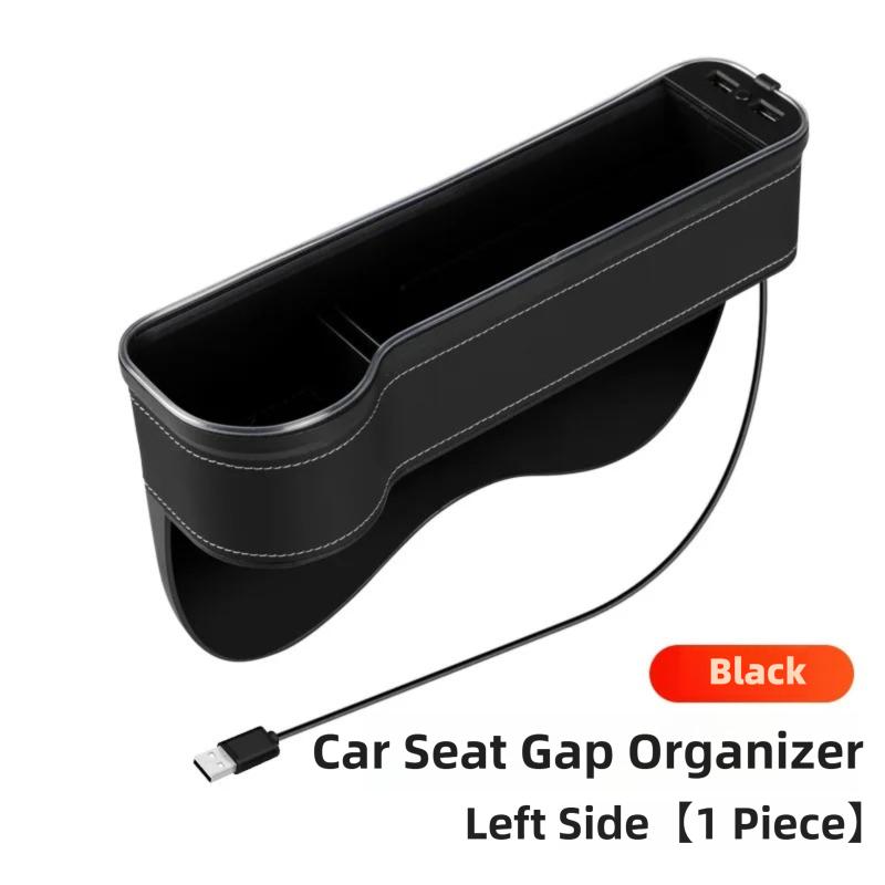 Riempitivo Fessura Sedile Auto Portabicchieri LED Cambia Colore 7 Colori Scatola Organizer Portaoggetti Fessura Auto Con Caricatore 2Usb Accessori Auto