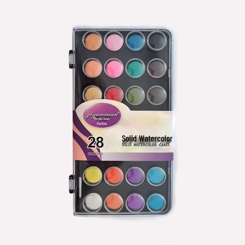 48-Color Solid Watercolor Gouache Paint Set for Beginners in Plastic Box