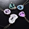 Natürliche unregelmäßige Achat-Anhänger Geoden-Quarzscheibe Kristall Druzy Anhänger Halskette DIY Schmuckherstellung Natürliche Achatscheiben-Halskette