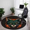 1pc Feline Flame Office Round Area Rug, Indoor Mat Suitable For Office, Under Office Chairs Bedroom Living Room Home Decor, Room Deco