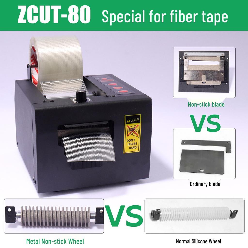 Fully Automatic ZCUT-80 Tape Cutter for Double-Sided, Transparent, High-Temperature, and Film Adhesive Tapes.