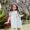 YUBAOBEI Summer Kids Clothing Baby Girls Puff Sleeve Dress Quality Cotton Linen Casual Children Ruffles Dress