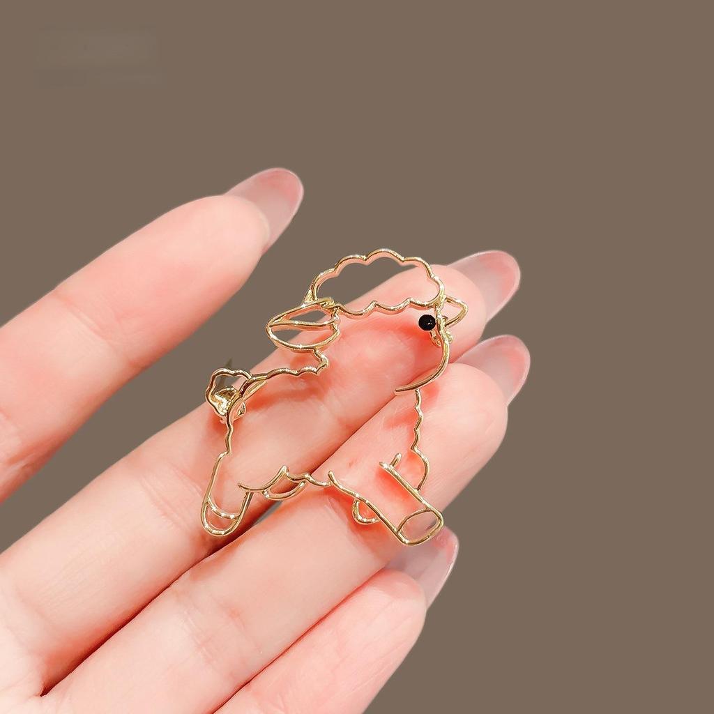 Elegante Broche de Oveja para Mujer: Diseño de Alta Gama, Hueco, Perfecto para Accesorio de Ropa y Ramillete.