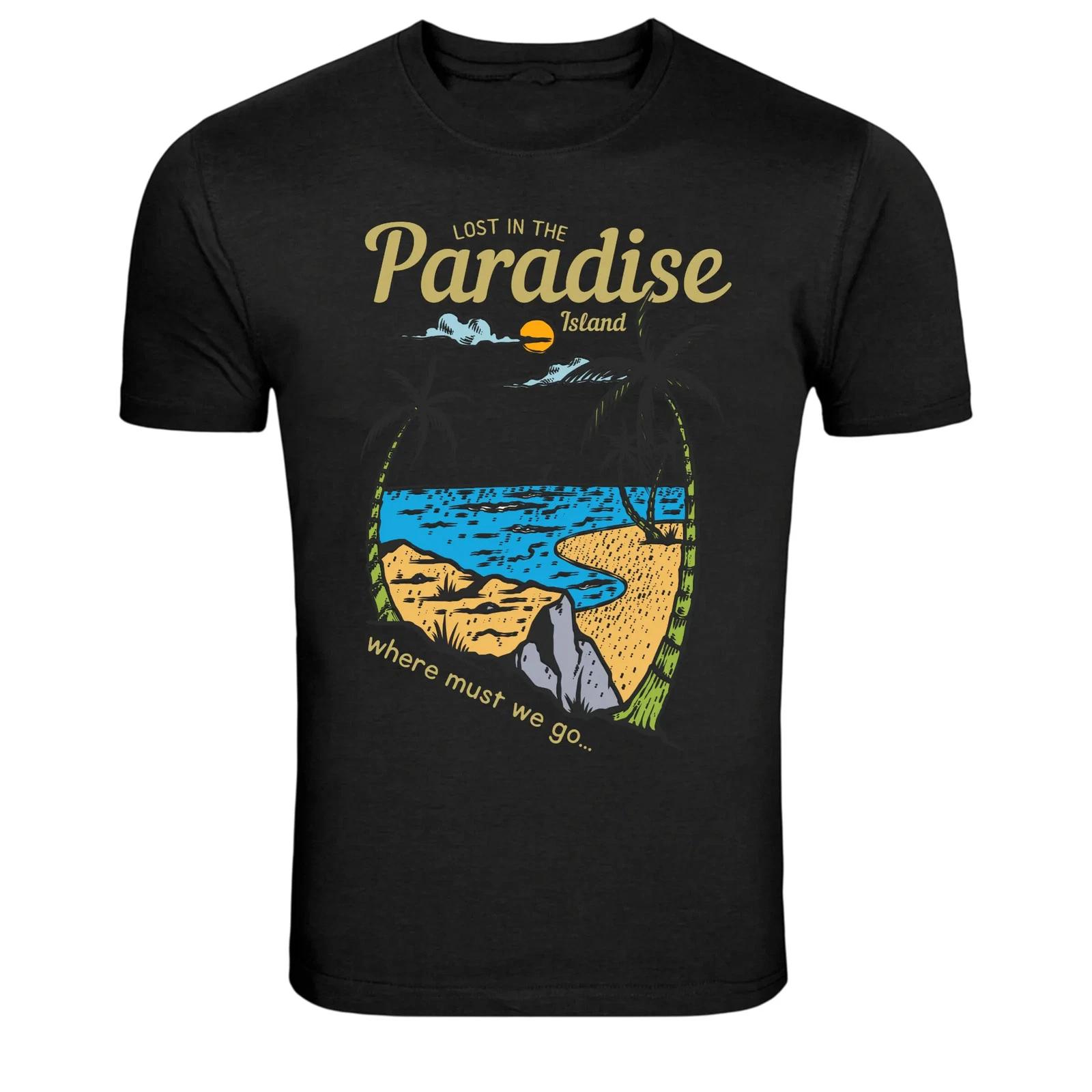 Lost In Paradise Island Beach Ocean Vacation T-Shirt M