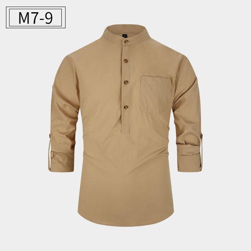 Men’s Heavyweight Long Sleeve Cotton Henley Shirt