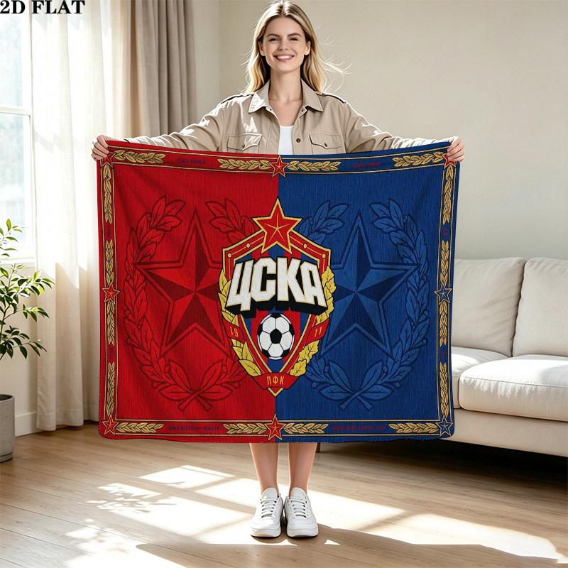 CSKA Moscow Print Flannel Blanket High Quality Warm Comfortable Cover for All Seasons Perfect for Gifts Home Decor