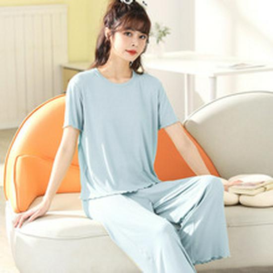 Women's Summer Modal Short Sleeve & Shorts Ice Silk Pajama Set - Breathable Casual Wear