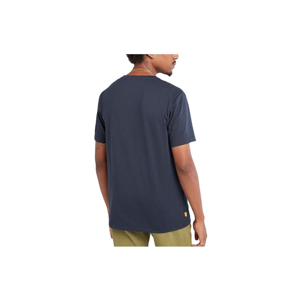 Timberland Solid Color Logo Outdoor Casual Comfortable Crew Neck Short Sleeve T-Shirt Men Tops Deep-Sapphire-Blue A6RFD-433