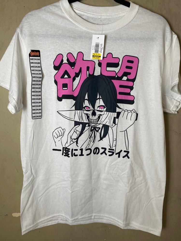 ANIME JAPANESE GIRL One Slice at a time White Spencer s Graphic Tee-NWT Unisex T-Shirt L