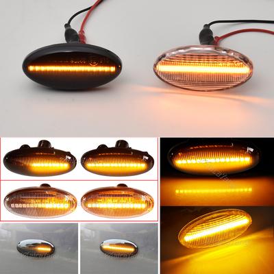 Lot de 2 clignotants latéraux à LED pour Mazda 2, 3, 5, 6, GG, GY, MPS, BT-50, MPV, feux dynamiques fumés et transparents