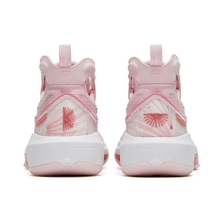 New Anta KT8 520 Slip Resistant Cushioning Wear Resistant High Top Performance Basketball Shoes Pink White 112321101-10