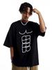 Fun Fitness Abdominal Muscle Print T-Shirt Men's Short Sleeve T-Shirt Women's Sports Top Summer Streetwear Graphic T Shirts Tops