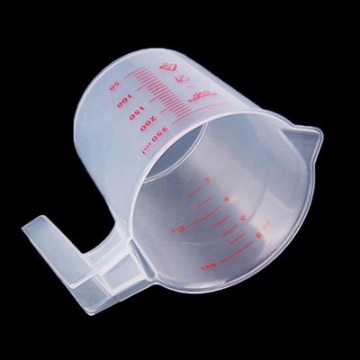 Vaso medidor de plástico transparente de 250 ml con mango y pico vertedor para líquidos, herramientas de cocina para el hogar