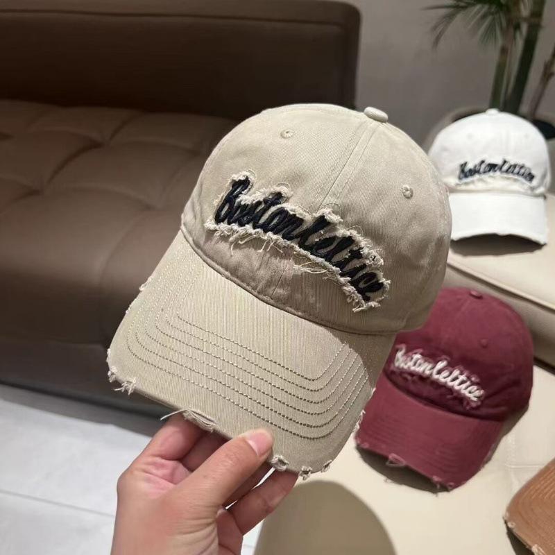 

Ретро универсальная стираная рваная кепка детская уличная вышивка маленькая вышитая солнцезащитная бейсболка L（58-60cm） хаки
