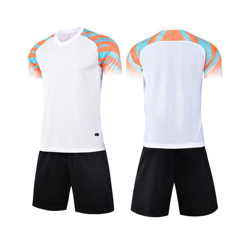 Football Uniform Collection Quick-drying and Breathable Childrens Short-sleeved Game Training Uniform Team Uniform Adult Bare Jersey with Prin