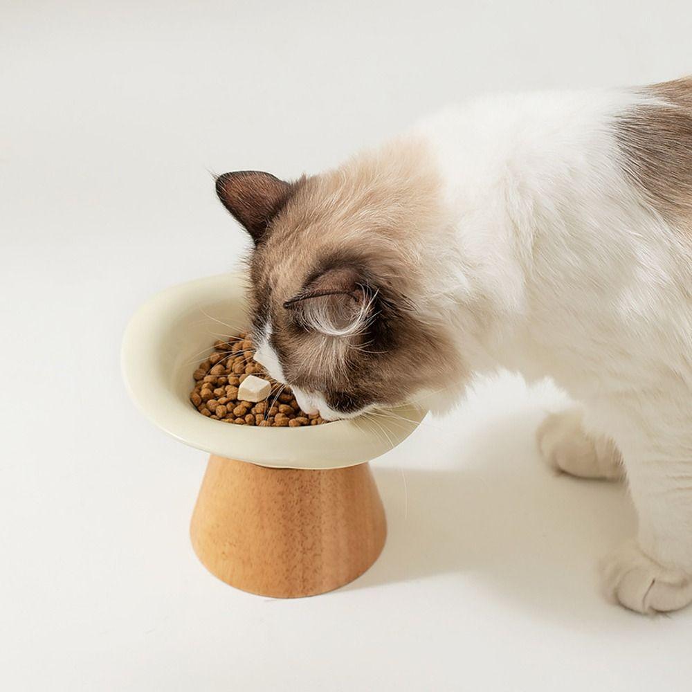 Ceramic Dog High Foot Bowl Neck Protection Diagonal Neck Bowl Spill Proof Bowl Pet Supplies