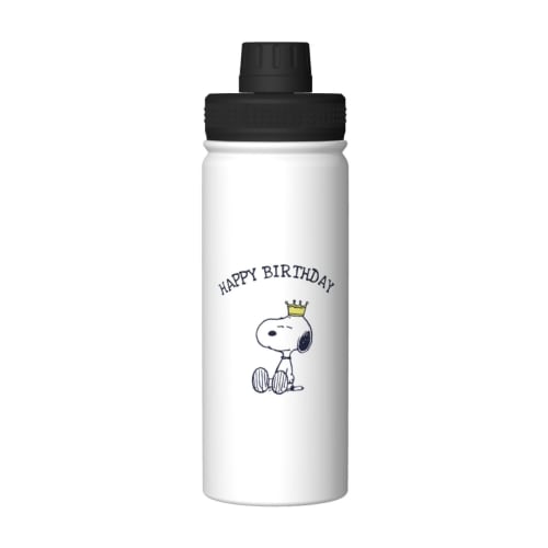 Snoopy Thermos Sports Bottle, Insulated, Vacuum Insulated, Portable Mug, Direct Drinking, Stainless Steel, Stylish, Lightweight, Outdoor, Adult, Black