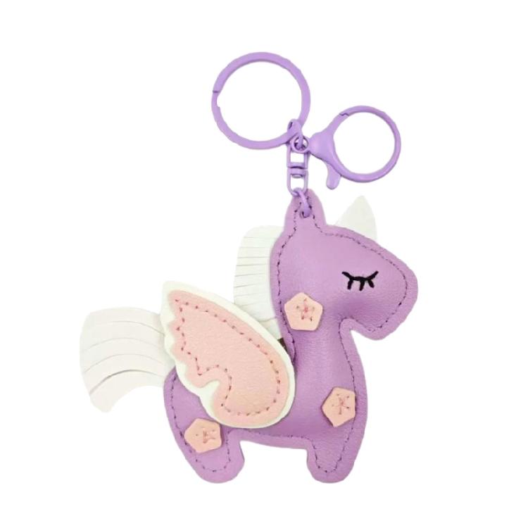 Stylish Flying Horse Motif Keychain Crafted Of Quality PU Leather Multi Functional Accessory For Men Women Gift