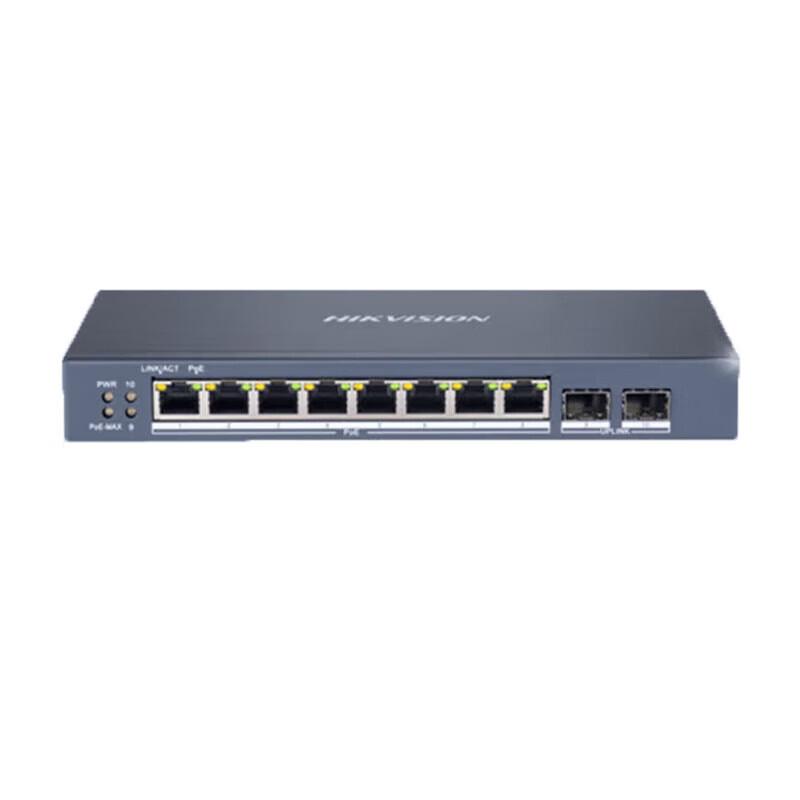 

Hikvision 10-Port Full Gigabit 8-PoE+2-Optical Network Switch