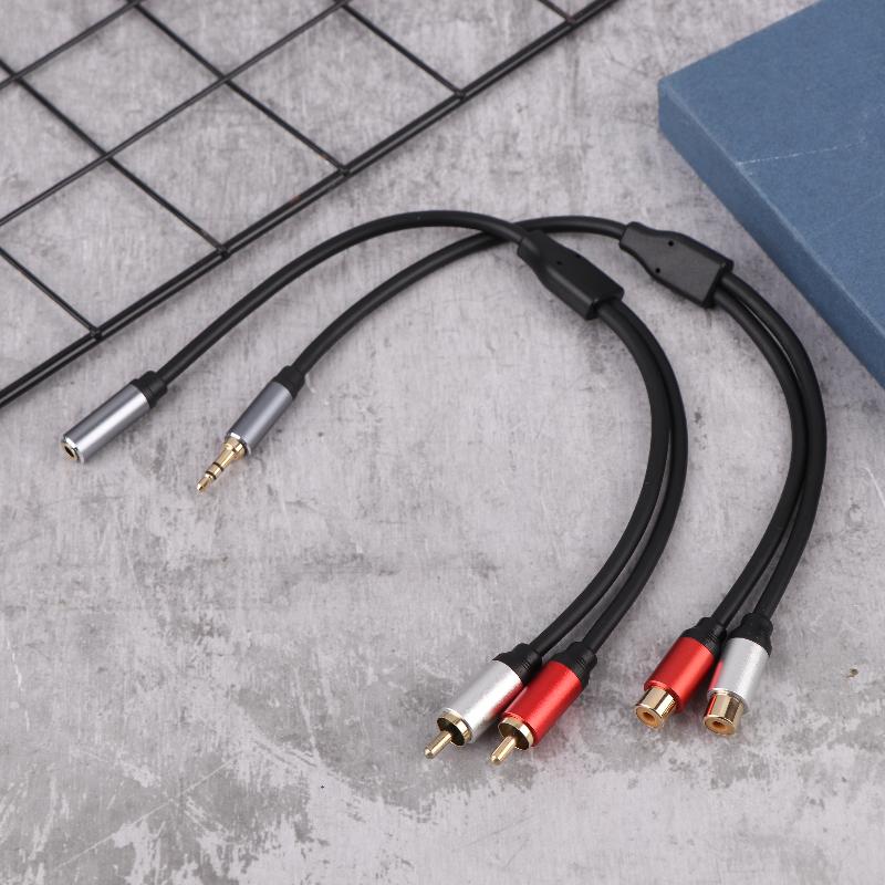 Stereo Audio Y Cable 2Rca Male To 3.5Mm Female Aux Jack Adapter Audio Cord For Computer Mp3 Phone Speaker Home Theater Dvd