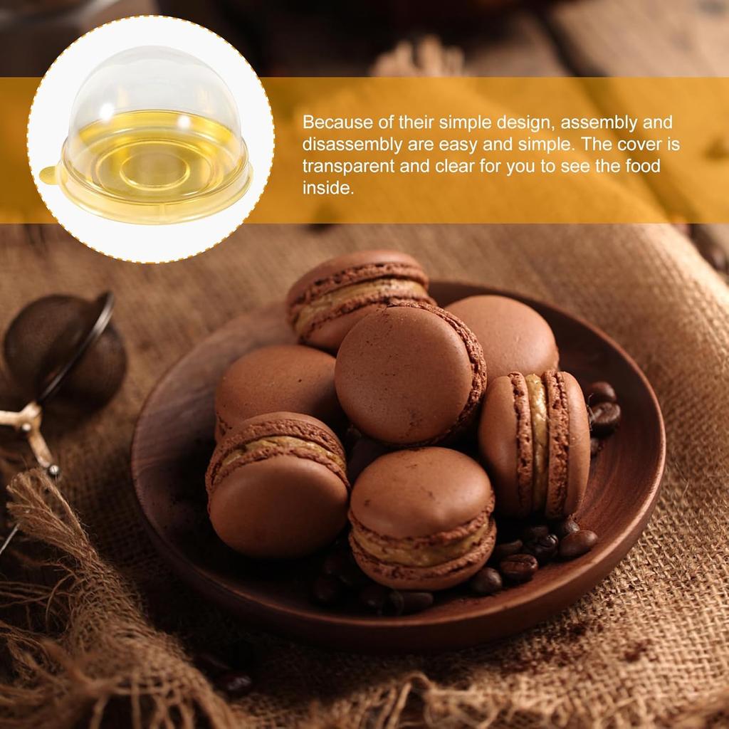 50PCS Individual Cupcake Containers,2.75 Inch Cupcake Dome Mini Cupcake Boxes for Dessert Cake Candy in Party