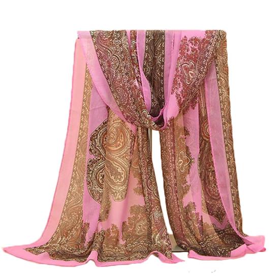 Sciarpa Lunga Morbida in Chiffon Floreale da Donna, Coprispalle Trasparente, Stola, Regalo