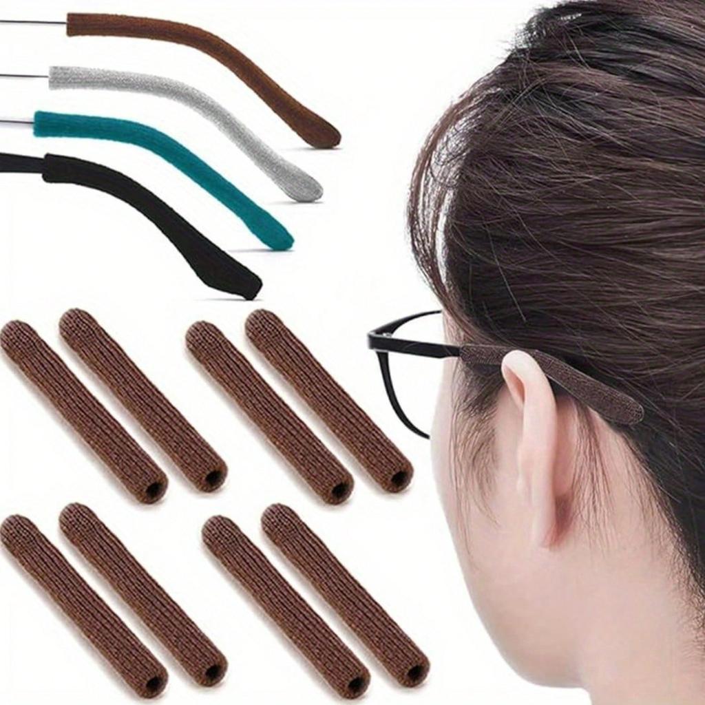 Upgraded Soft Glasses Ear Pads, Non-Slip Knitted Glasses Clips, Comfortable Glasses Sleeves, Glasses Ear Pads And Non-Slip Rear Glasses Clips