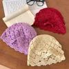 New Versatile Hat Hand Woven Head Hat for Women Spring Hollow Cold Hat Thin Stacked Hat Pullover Hat