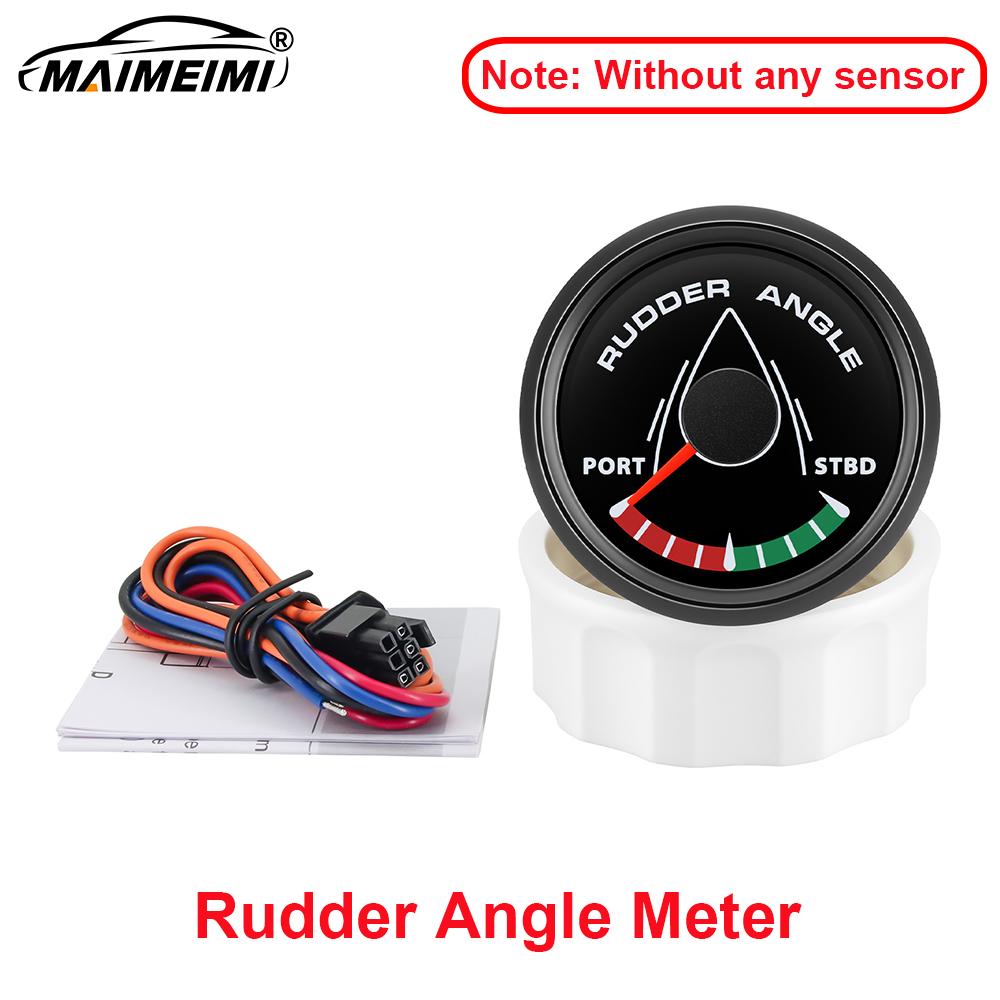 52MM Ruderwinkelanzeige mit 8-farbiger Hintergrundbeleuchtung Wasserdichte Ruderpositionanzeige mit Sensor 0-190 Ohm für Boot Yacht Marine