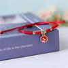 Cute Rabbit Charm Versatile Lovely Ceramic Woven Bracelet Anime Harajuku Lucky Ins Pendant Rope Chain Jewelry Gift