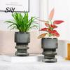 Water Absorbing Cotton Rope Planter Self Watering Flowerpot with Transparent Bottle and Level Indicator for Lazy Gardener Pot Indoor Plants