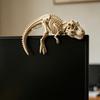 Enfeites Divertidos de Dinossauro, Estatueta Decorativa de Dinossauro Deitado, Enfeite de Dinossauro 3D para Monitor de Computador para Casa/Escritório