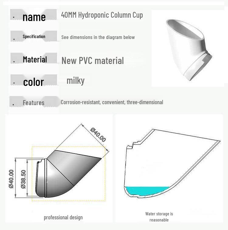 PVC Vertical Hydroponic Planter Column with Planting Cups for Soilless Cultivation and Balcony Vegetable Growing.