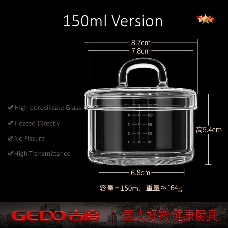 

GEDO Transparent Glass Bird s Nest Steaming Jar Ultra Hard Egg Custard Maker 700ml Capacity Transparent Salad Bowl with Cover