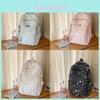 Nylon Starry Moon Backpack With Curved Shoulder Straps For Daily Use