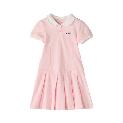 Desa Girls' College Style Pleated Short Sleeve Dress