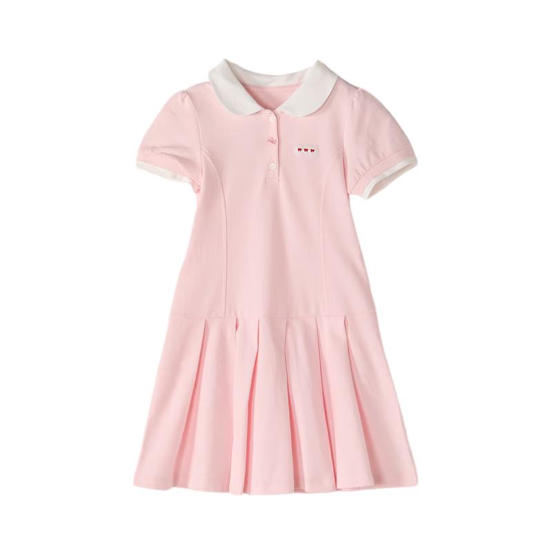 Desa Girls College Style Pleated Short Sleeve Dress 120