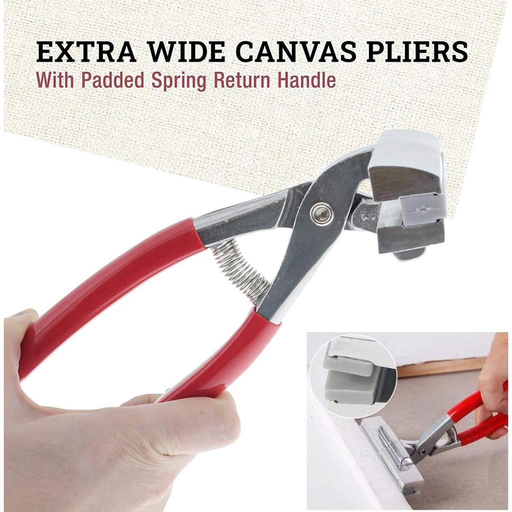 Heavy Duty Stretching Canvas Pliers and Staple Remover,Staple Gun with 1000 Staples for Art Oil Painting Stretching and Framing