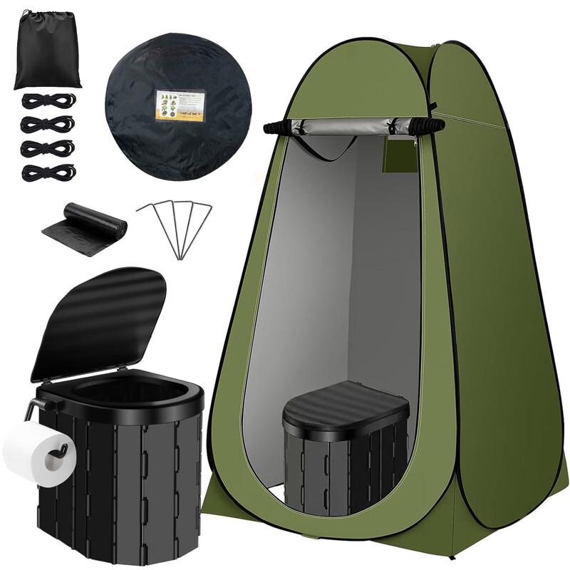 OEING Portable Outdoor Toilet with Privacy Tent
