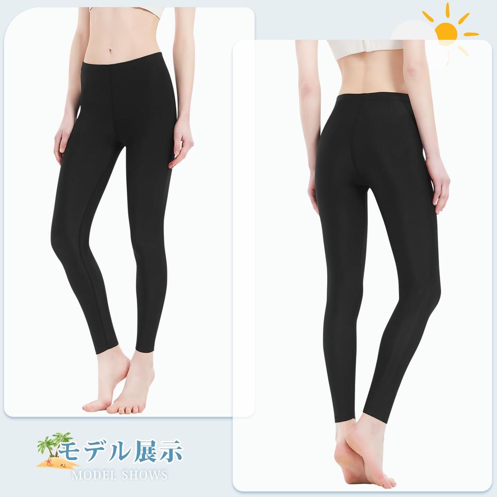 [Barifall] Rash Guard Women's Swim Leggings Swimsuit Spats Summer 3/4