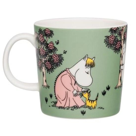 Cană Moomin Arabia Classic Loving Care Verde capacitate aproximativ 280ml.
