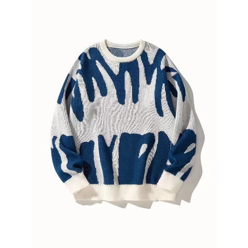 Korean Style Mens Sweater With Jacquard Knit For Casual Spring Fashion