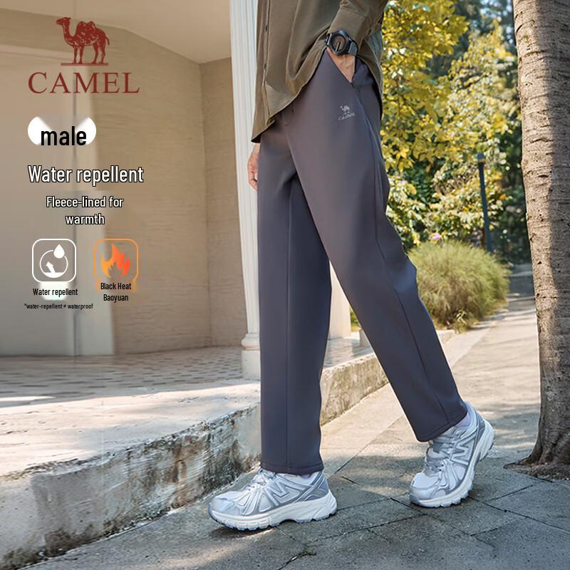 

CAMEL Fleece-lined Water-Repellent Straight-Leg Sports Pants L