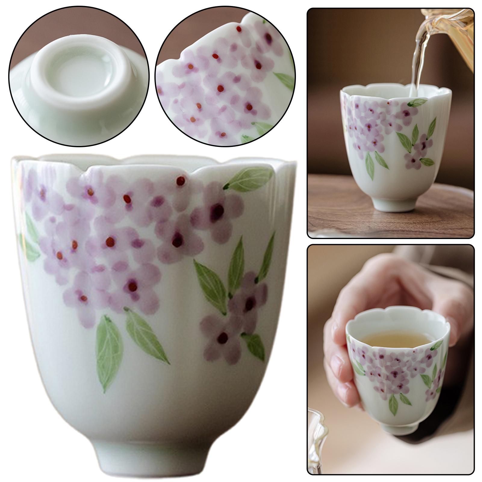 Elegant Chinese Tea Cup Vintage Handle-less Ceramic Mug For Tea Coffee A