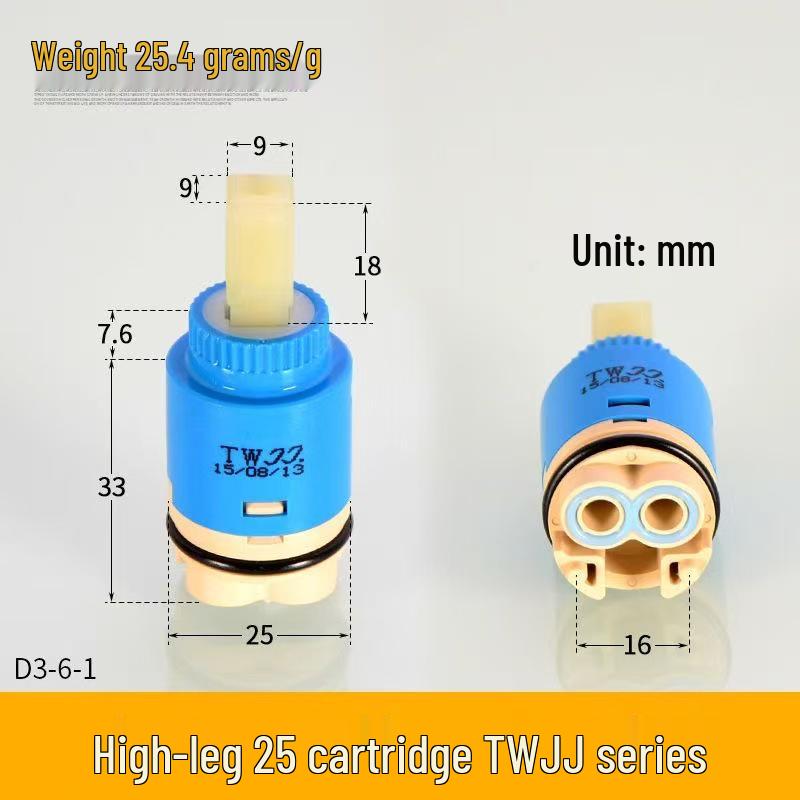 Ceramic Hot/Cold Faucet Cartridge Kit for Kitchen, Basin, and Shower Repair