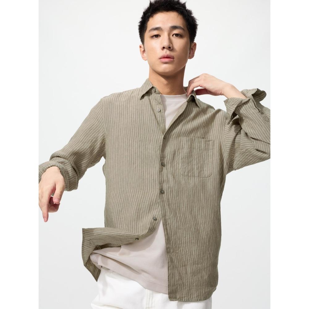 Uniqlo Premium Linen Shirt  Stripe  B