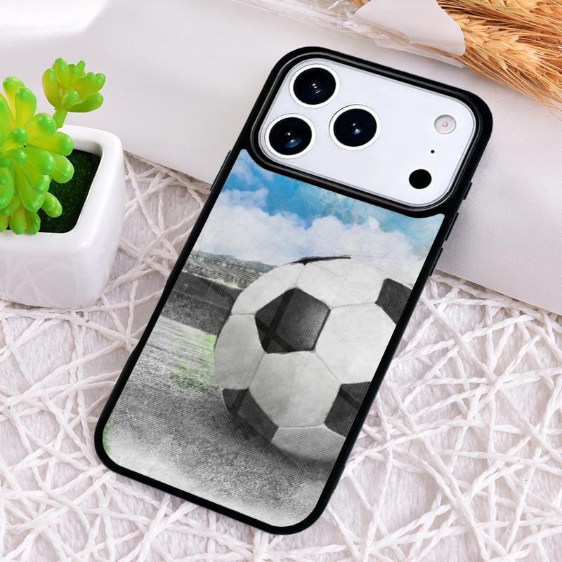 

Football Passion Soccer Ball Bumper Phone Case for iPhone 17 Air 16 15 11 12 14 13 Pro Max Shockproof Cover iPhone 13 Pro