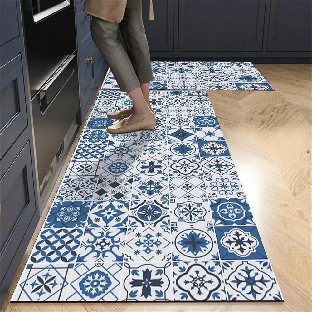 Kitchen Floor Mat Bedroom Living Room Long Bedside Hallway Hallway Soft Washable Carpet Non-slip Bathroom Entrance Doormat Tapis
