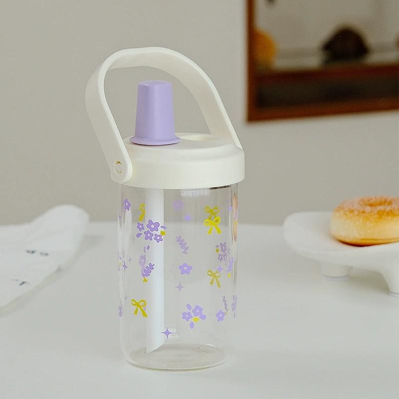 New Plastic Water Bottle With Straw Lid Portable Large Capacity Bubble Milk Tea Cups for Children Students Leak Proof Coffee Cup
