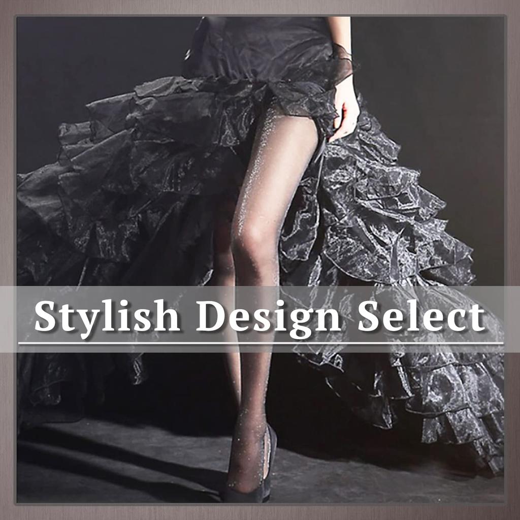 ONE LIMITATION Glitter Stockings Tights Socks Warm Casual SS018 Women's (Black)